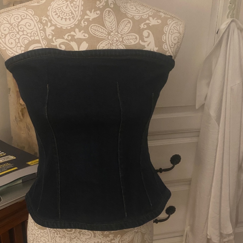 Kenneth Cole Navy strapless Corset with Zipper